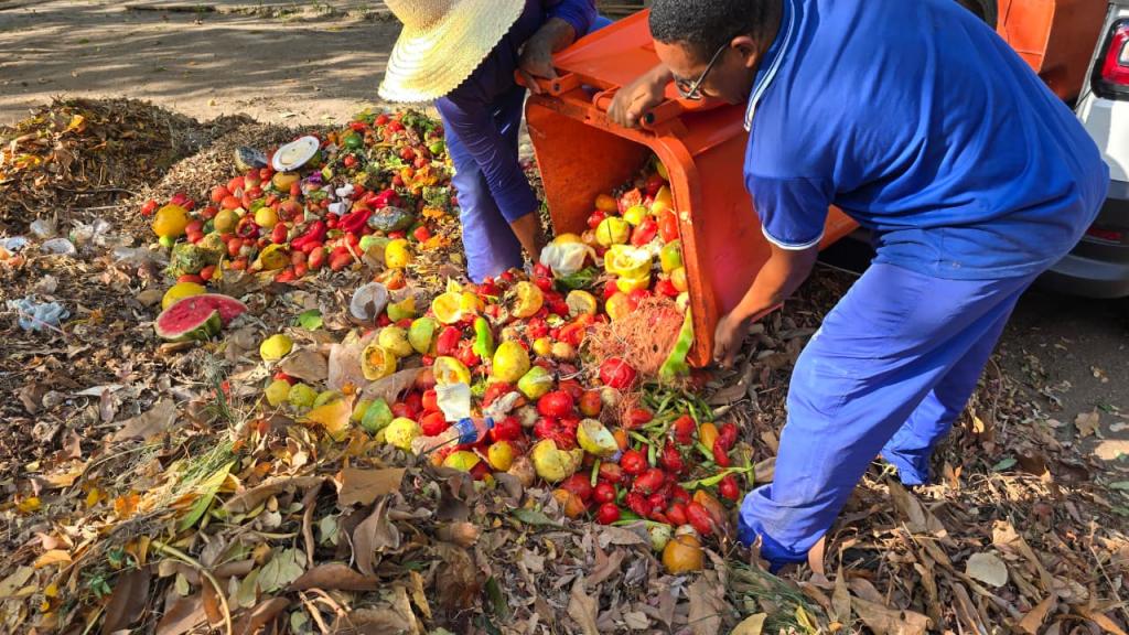 Compostagem feita no Horto Municipal