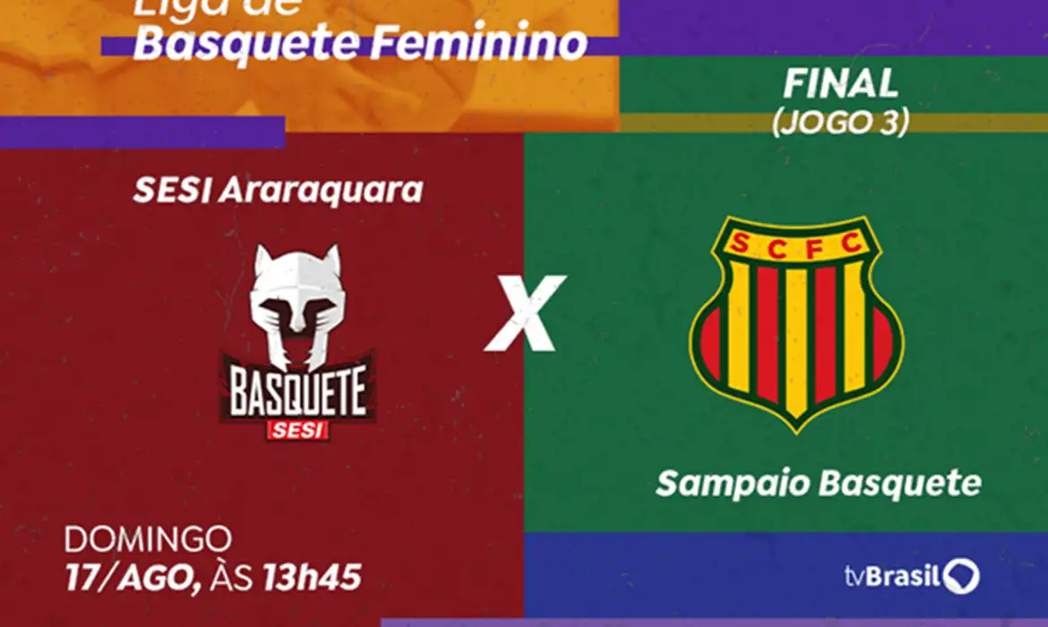 TV Brasil exibe terceiro duelo decisivo entre Sesi Araraquara e Sampaio Basquete pela LBF - Imagem do artigo original