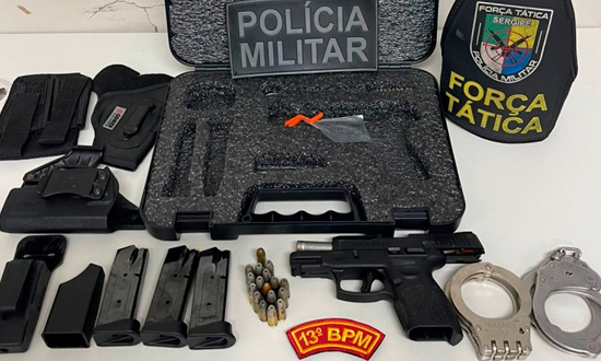 PMSE apreende pistola e municoes em caso de violencia domestica na capital foto pmse