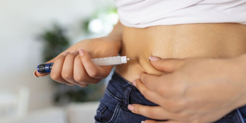 diabetic patient using insulin pen making insulin injection home young woman control diabetes diabetic lifestyle