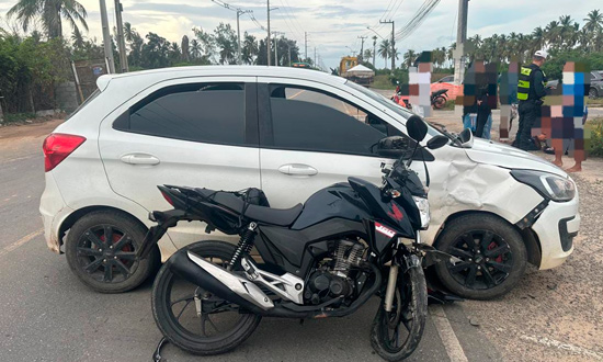 Colisao transversal entre dois veiculos deixa um ferido na SE 050 foto bprv