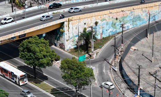 Transito e alterado durante obras no viaduto da Av. Francisco Porto foto ascom smtt