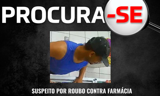 Policia Civil divulga imagem do suspeito de roubar farmacia em Socorro FOTO SSP