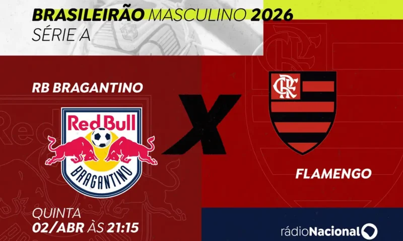 Rádio Nacional transmite RB Bragantino x Flamengo na quinta-feira