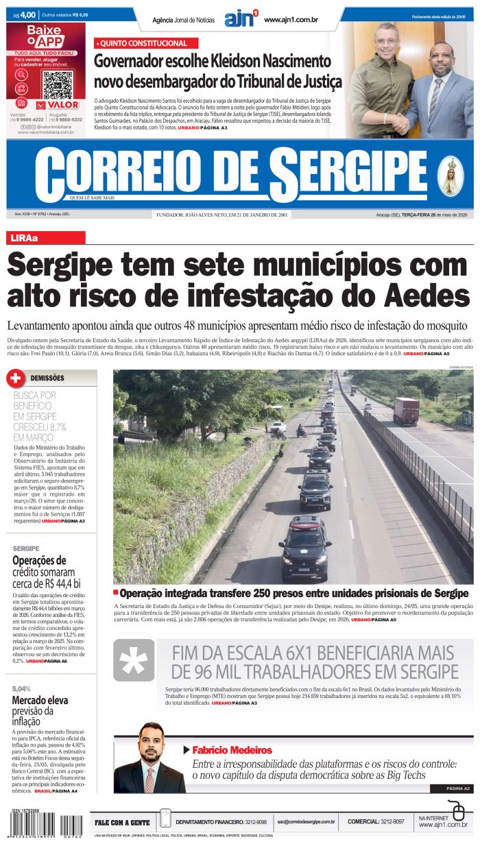 correio de sergipe apresenta novidades na edi o de 26 de mai 20260526