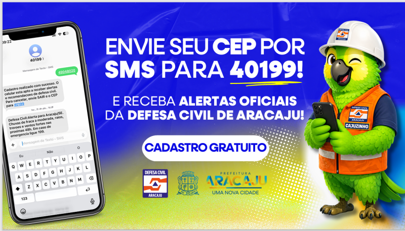 aracaju lidera cadastros no alerta por sms da defesa civil n 20260608