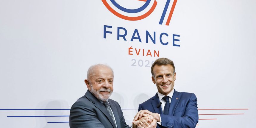 lula discute submarinos e defesa com macron margem do g7 20260615