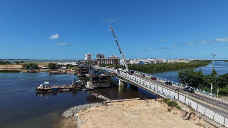 Ponte Godofredo Diniz ultrapassa 71% e terá 'Pare e Siga' a partir de quinta