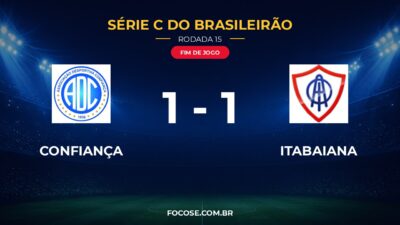 Confiança 1 x 1 Itabaiana pela Série C do Campeonato Brasileiro
