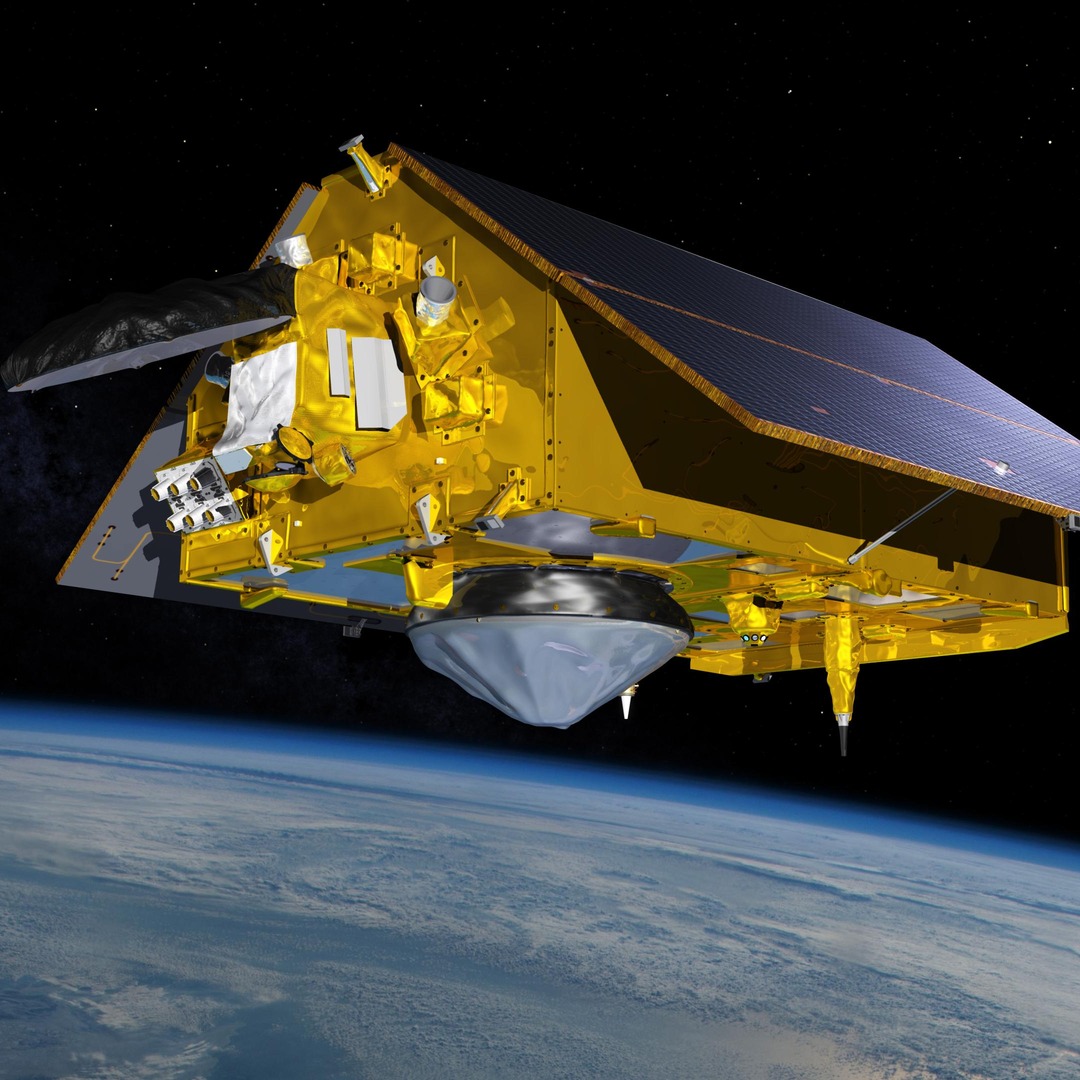 Satélite em órbita da Terra, em ilustração da NASA