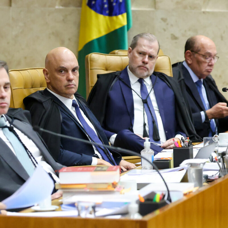 O ministro André Mendonça durante sessão do Supremo Tribunal Federal