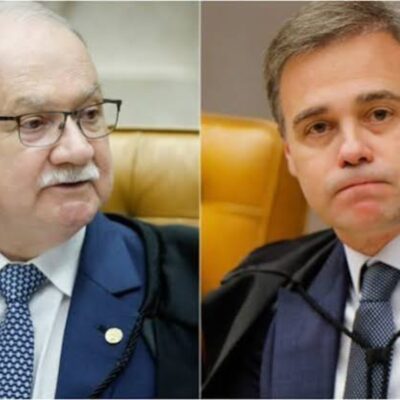 Os ministros do Supremo Tribunal Federal em sessão plenária