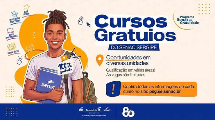 Senac abre 575 vagas gratuitas para quem busca emprego em Sergipe
