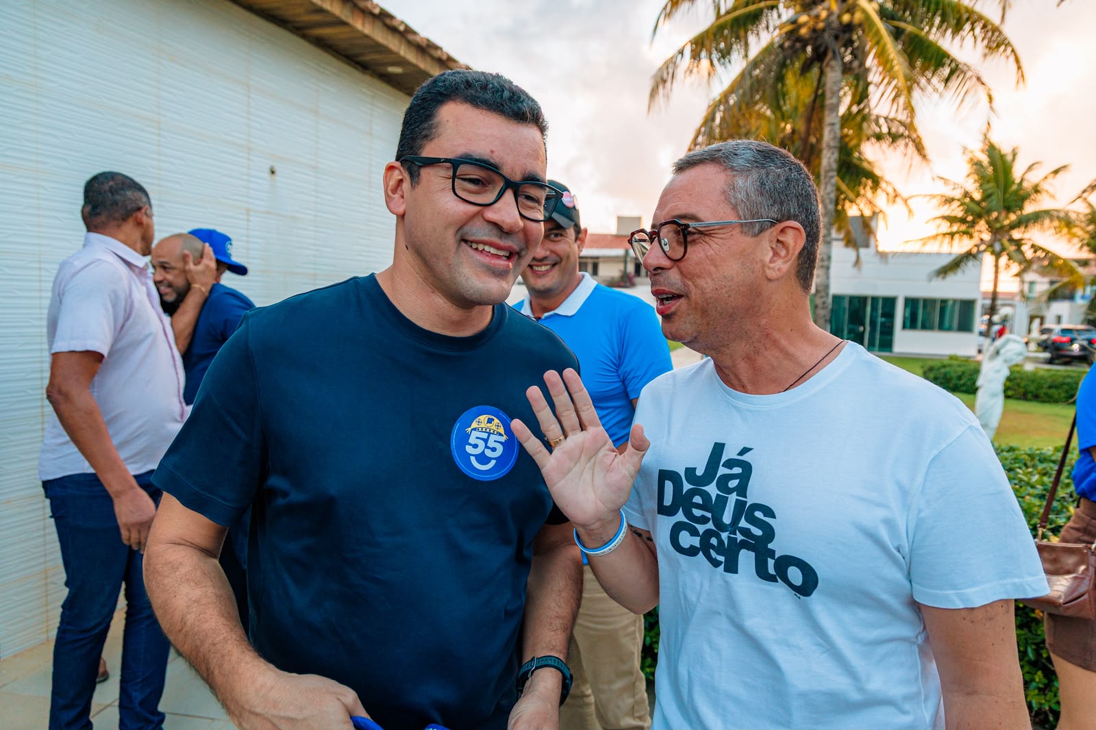 Fábio Mitidieri e o publicitário Cleon Menezes durante a campanha